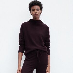The Reset R Label Funnel Neck pull-over in Plum size Medium